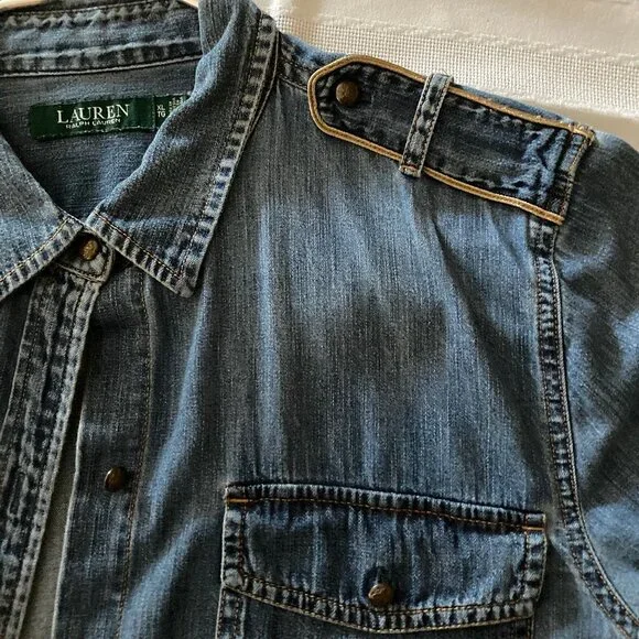 Lauren Ralph Lauren Military Style Jean Shirt (XL) - Picture 4 of 4